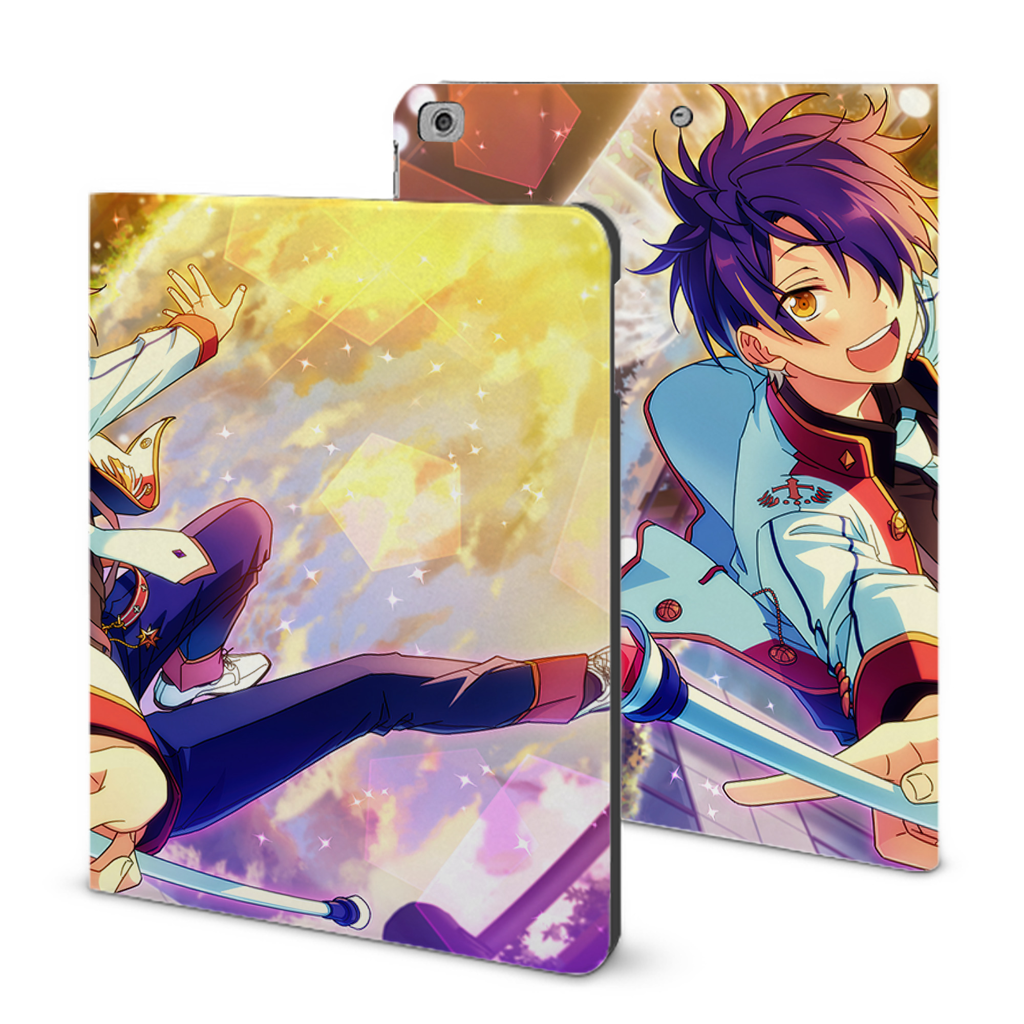 （画像用） あんさんぶるスターズ! Ensemble Stars IPad ケース ブック型 PUレザー TPU 耐衝撃 軽量 薄型 ペン収納なし 全面保護 IPad 各モデル対応
